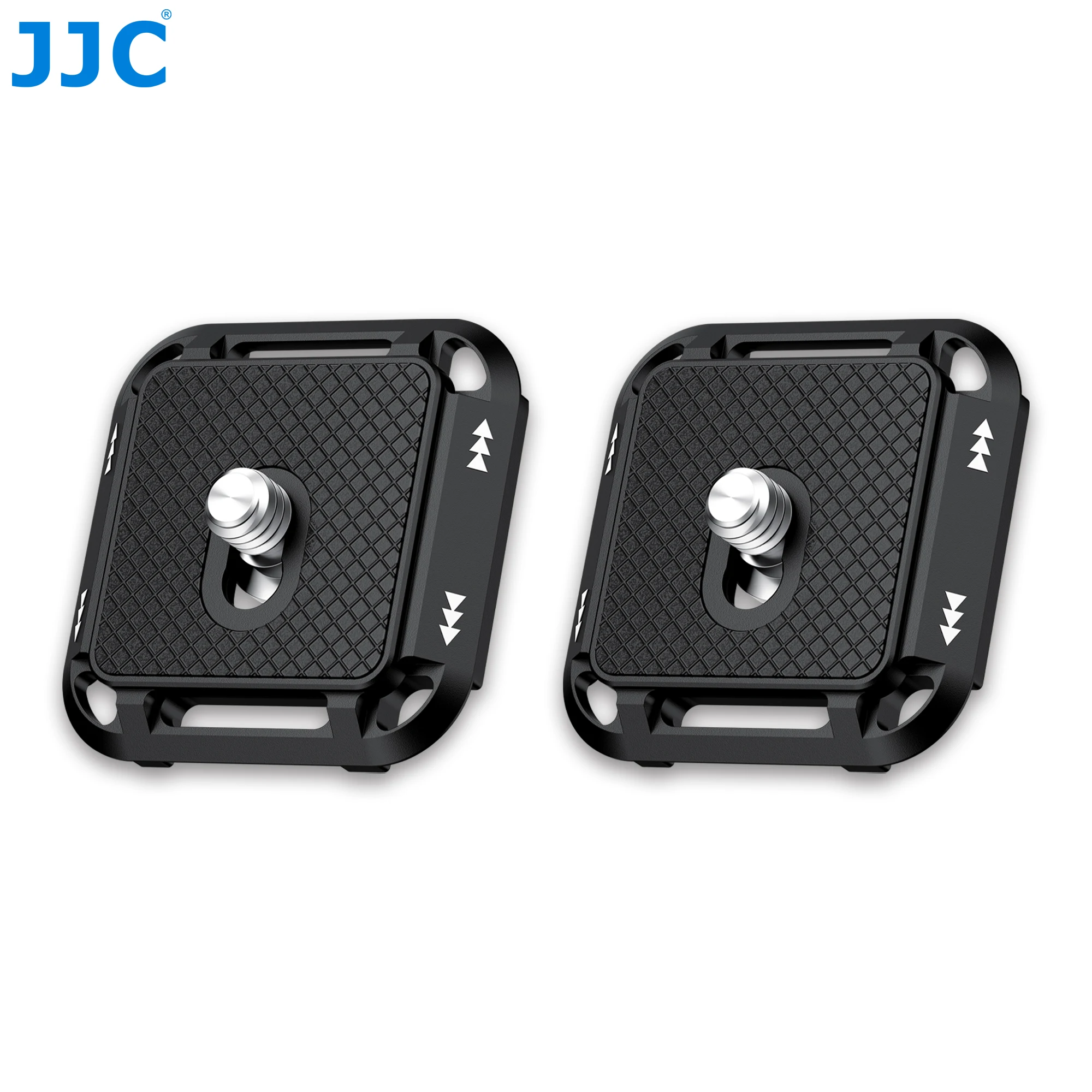 JJC 2 Stück Universal-Schnellwechselplatte aus Metall mit Arca Swiss Kamera-Stativmontageplatte für DSLR Canon Sony Nikon Kamera
