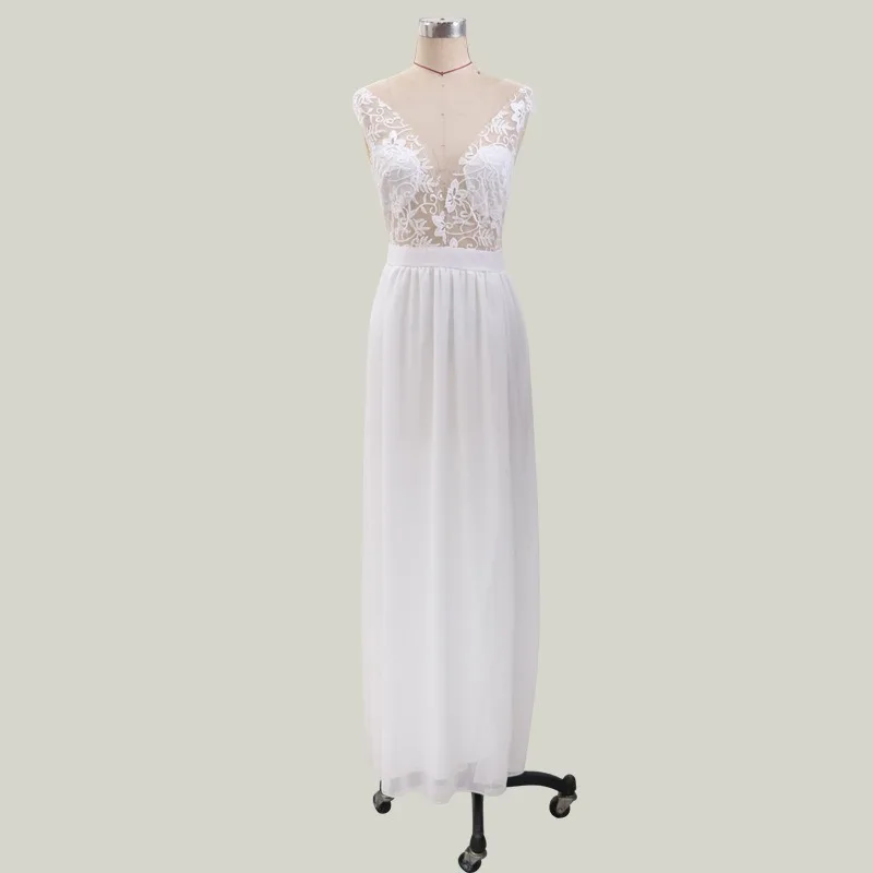 Vestido De Novia con tirantes finos y purpurina para mujer, apliques con cuello en V y espalda descubierta, Vestidos bohemios De Novia con tren De barrido