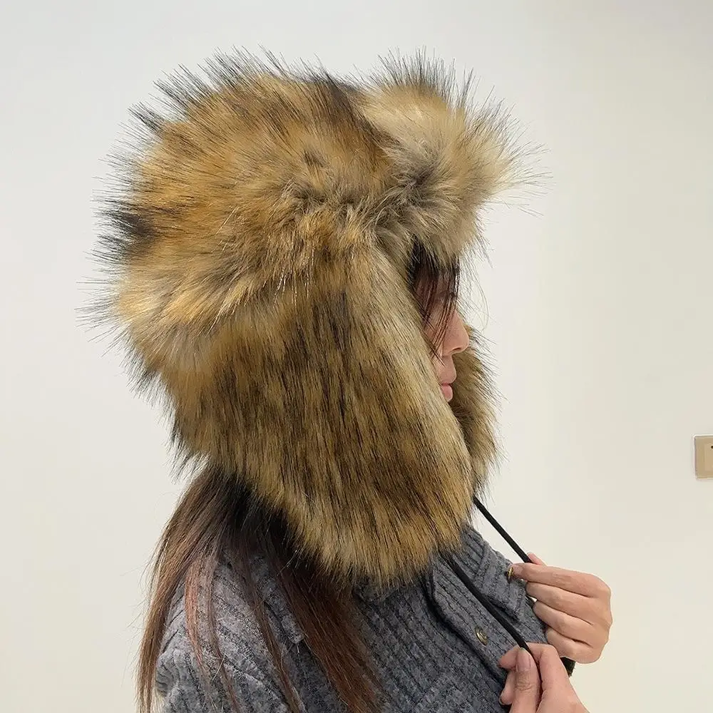 Русская женская шапка-ушанка с пушистым мехом, зимние теплые шапки из искусственного меха для женщин и мужчин, шапка-ушанка Y2K, русская шапка, шапочки-бомбер Gorro