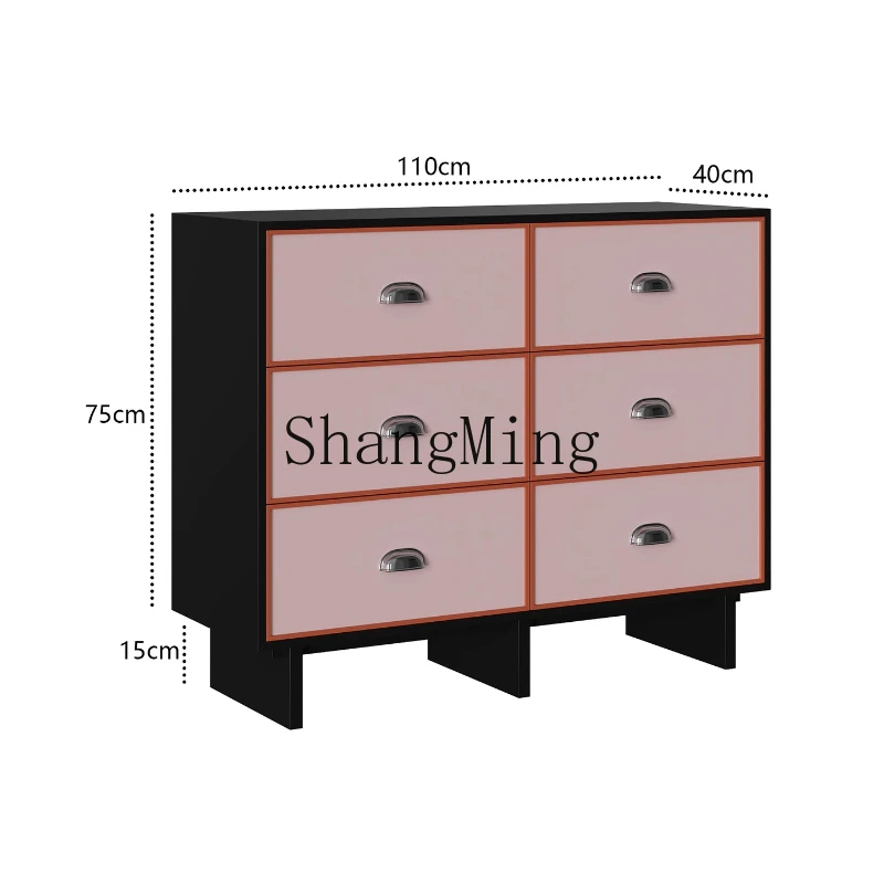 

DHY medieval solid wood side cabinet living room bedroom storage cabinet storage retro drawer cabinet