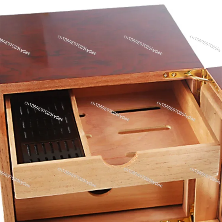 Cigar Humidor High Glossy Piano Wooden Cuban Cigar Cabinet Humidor Storage Box With 4 Drawers Hygrometer Humidifier