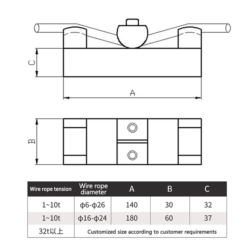 Side Pressure Tension Load Cell Tension Pressure Wire Rope Cable Weight Crane Sensor for Engineering Construction Machinery