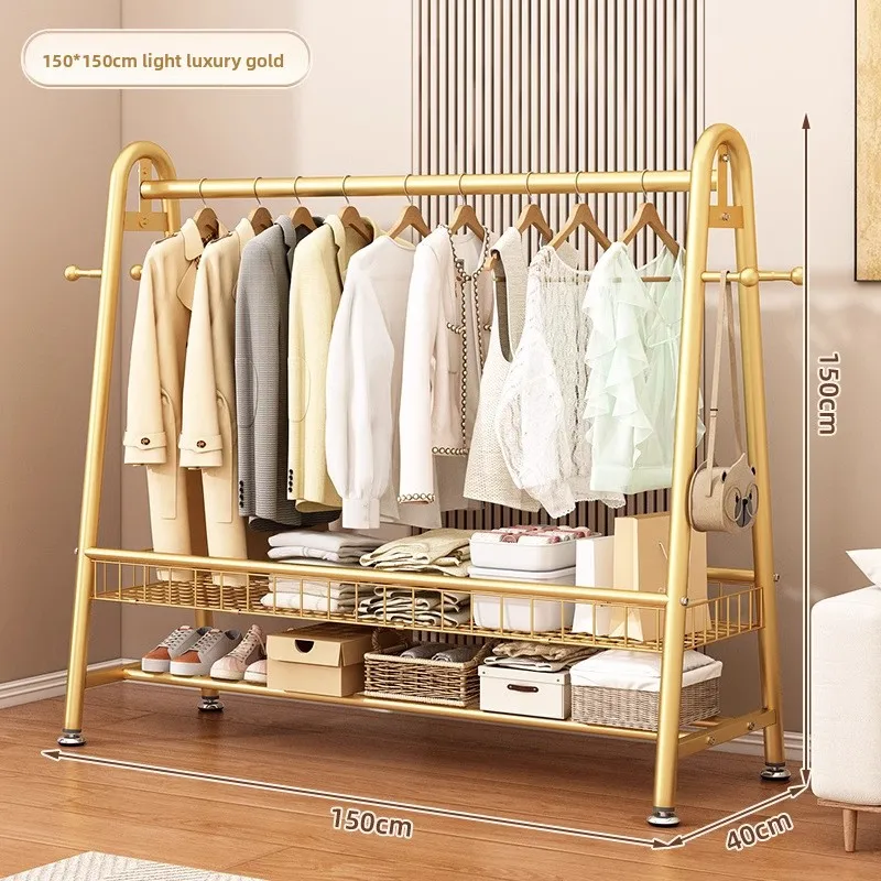 

Firm Simple coat rack Floor-to-ceiling indoor drying rack Storage rack Household bedroom Floor-to-ceiling clothes rack Hanger