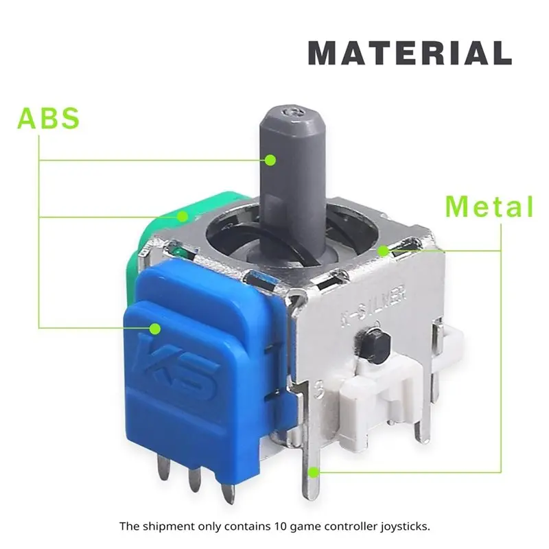 A42T-For PS4 3D Joystick TMR Hall Effect Magnetic Resistance Electromagnetic Gaming Controller 10-Piece Set