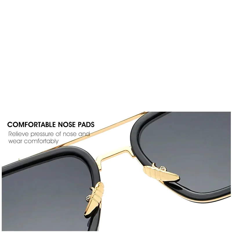 Sun Glasses Fashion Square frame Tony Stark Style Women Sunglasses Men Square Brand Design Sun Glasses Oculos Retro Male Iron view 6