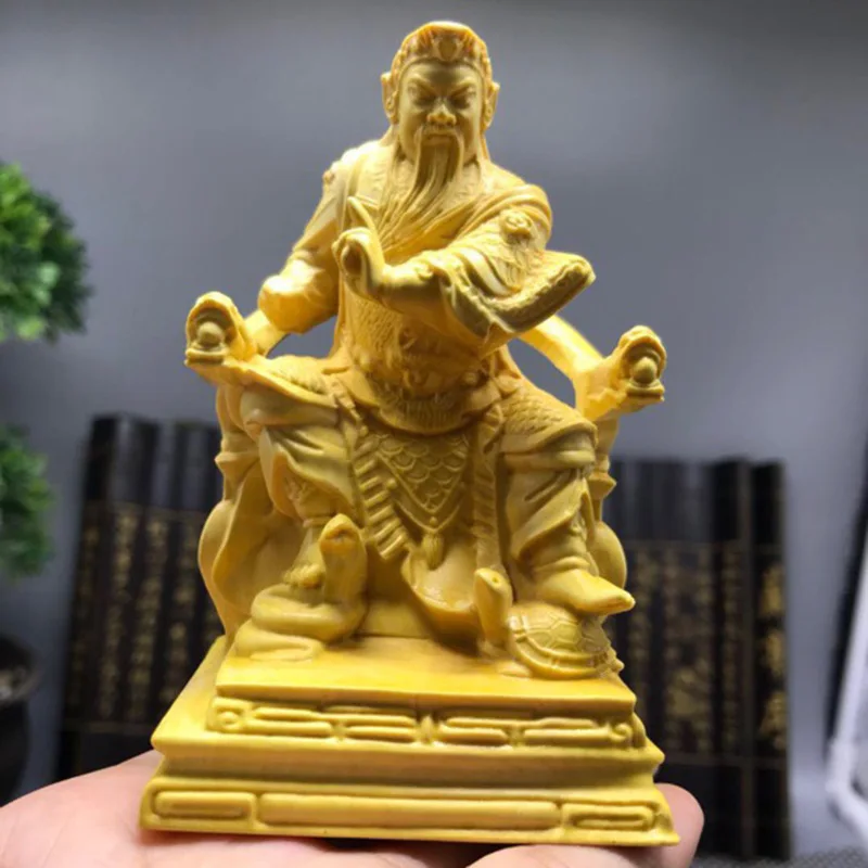 

Boxwood Craft Emperor Xuantian Buddha Hall Statue Sitting Long Chair Decoration Tianzun Zhenwu Tati Car Decoration Home