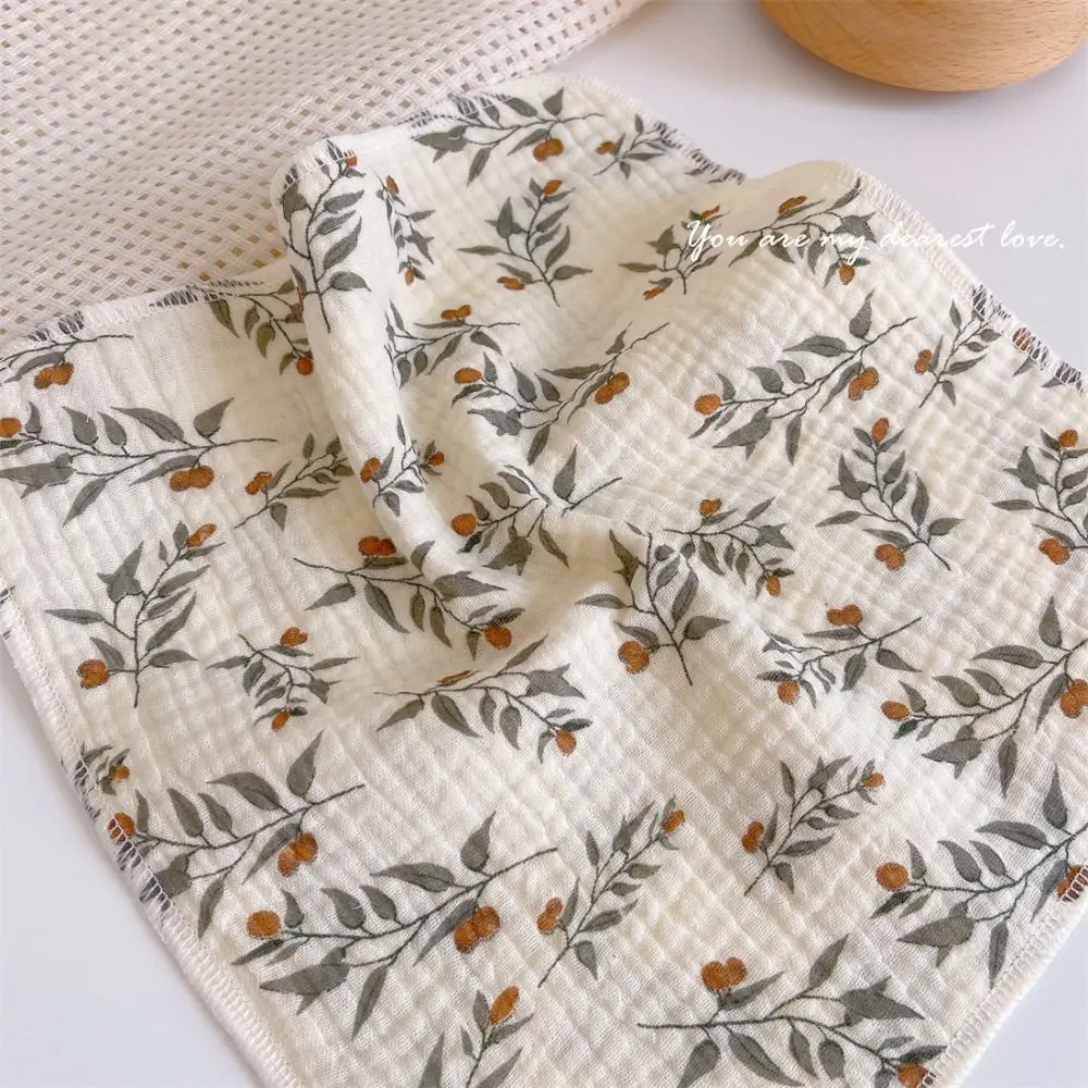 

Cotton Baby Face Towel Floral Print Infant Bib Soft Saliva Towel Square Feeding Burp Cloths Children's Absorbent Handkerchief