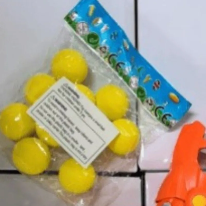 Red Dinosaur Gun Ball 10 Pieces Kids Toy Soft Foam Balls Safe Play Dinosaur Shooting Game