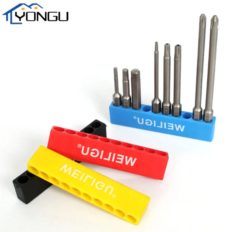 1Pc Screwdriver Bit Holder Box Block Plastic 1/4(6.35mm) Hex Hand Shank Storage Strip Tools Accessories