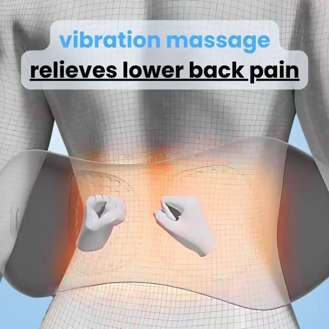 Emeka 3-in-1 Back Massager Heat Vibration for Back Pain Relief Herniated Disc Stretch Support Traction Lower Back Massage Pillow view 6