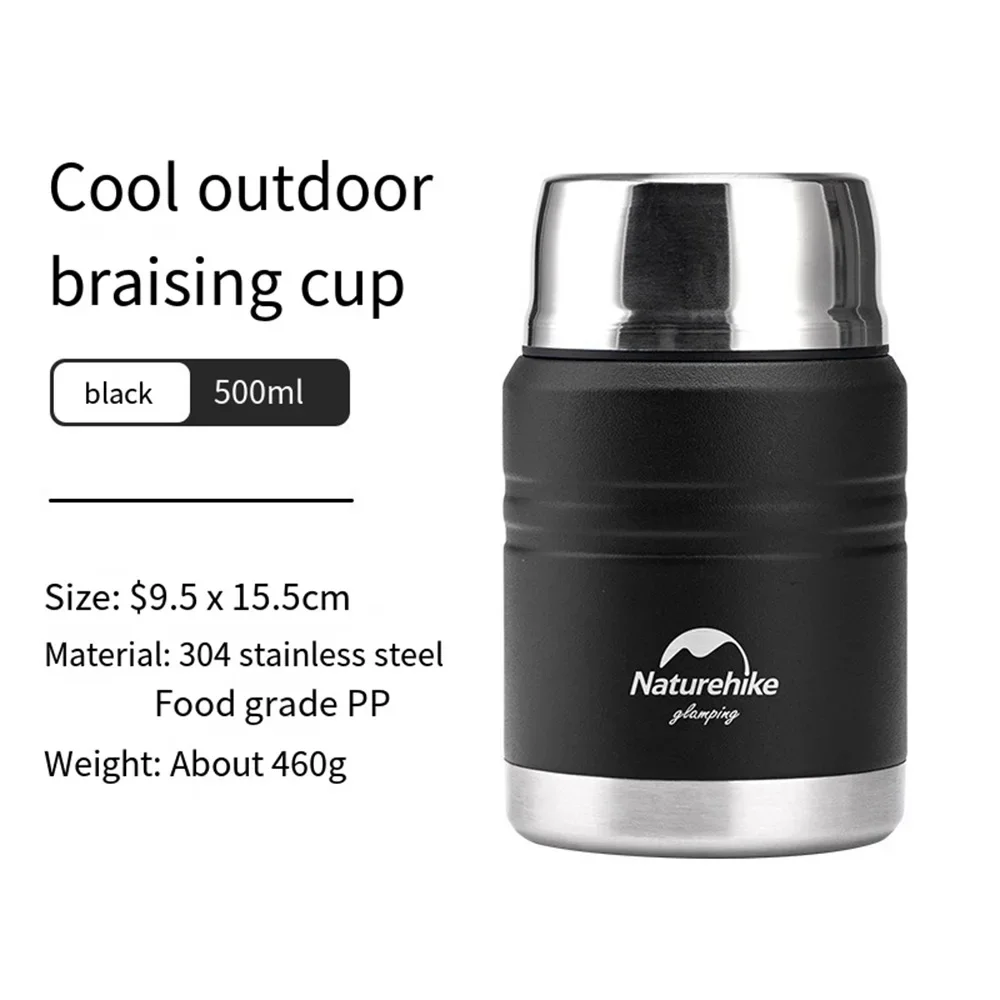 

Naturehike Outdoor Thermal Cup,Portable Double-layer Stainless Steel Braising Cup,Camping Picnic Hiking 500ml Braising Pot