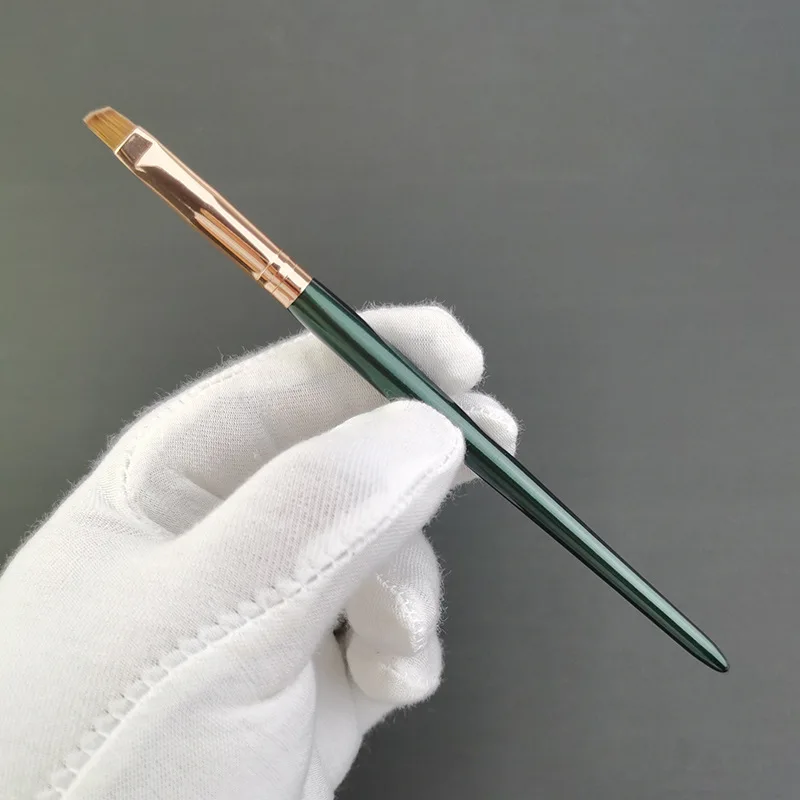 Pennello per sopracciglia diagonale per capelli in fibra verde scuro pennello per trucco per sopracciglia pennello per Eyeliner pennelli per trucco