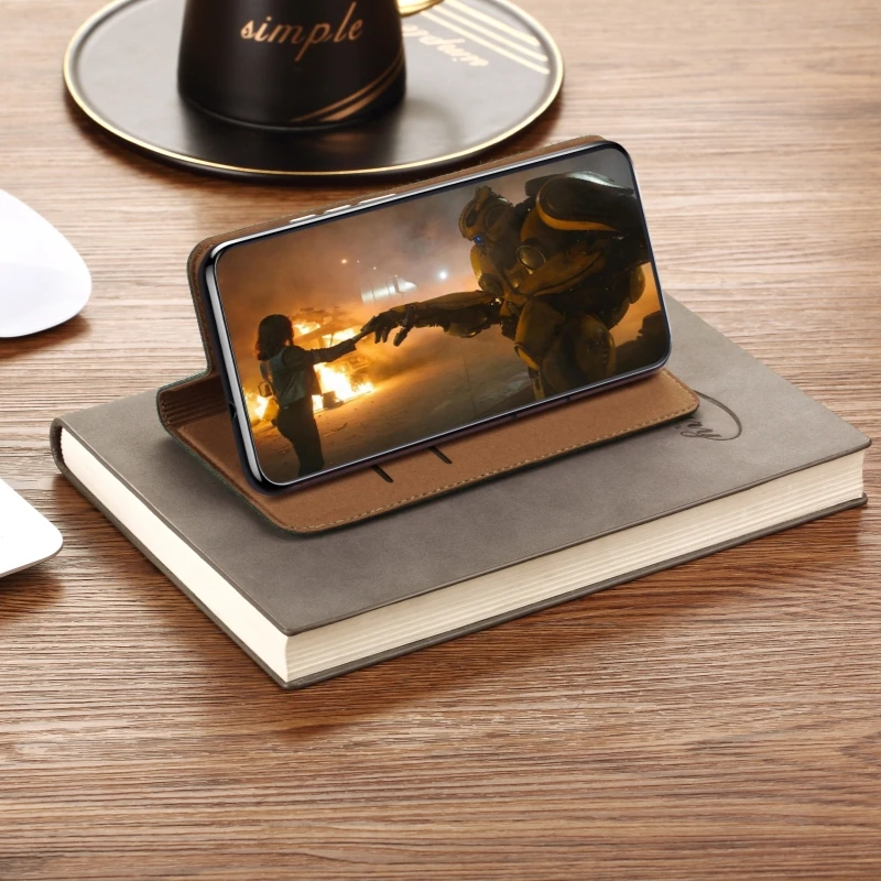 Xiaomi Redmi Note 10、10s、9、9s、9T、8、8T、8 Pro Max Lite用 ナッパ本革製 磁気フリップカバー ウォレットケース