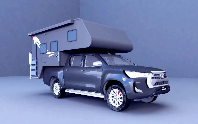 Hard Shell Truck Camper FRP Slide On Durable Pickup Camper for Overland Travel and Outdoor Camping Adventures Customize