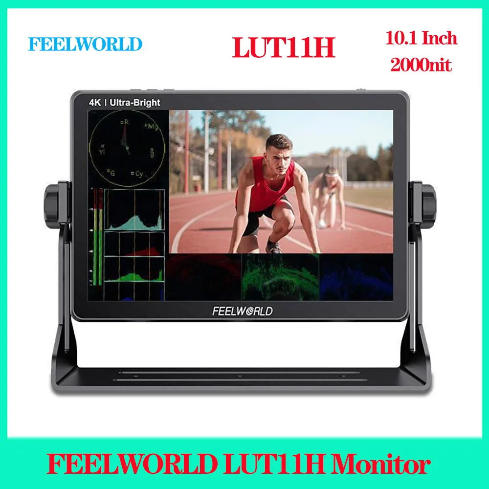 FEELWORLD LUT11H 10.1 Inch Ultra Bright 2000nit DSLR Camera Field Monitor Touch Screen 4K F970 External Power Install Kit