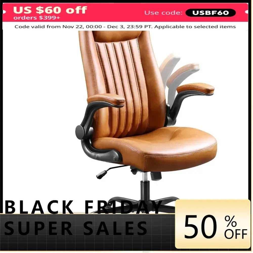 

Computer Chair, High Back Ergonomic Desk Chair with Adjustable Armrests, Lumbar Support and Thick Headrest, Swivel Task Chair