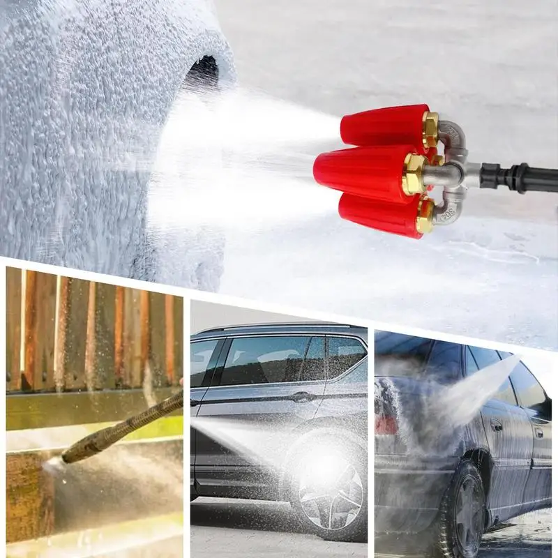 High Pressure Water Guns Washer Rotating Spray Nozzle Efficient Head Spray Durable Quick Connector Nozzle Garden Cleaning Tool