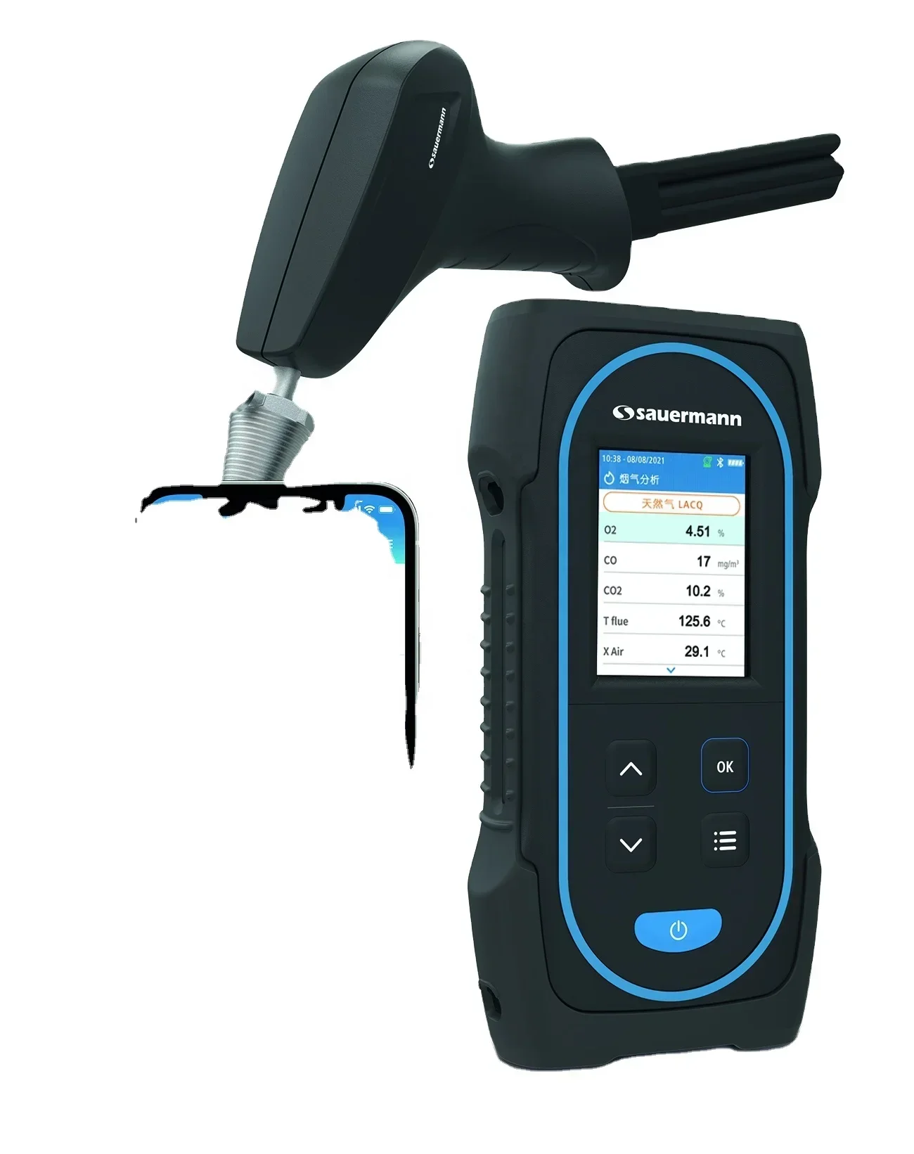 

2025Sauermann sica30portable flue boiler tail testercombustion efficiency tester kimo detector