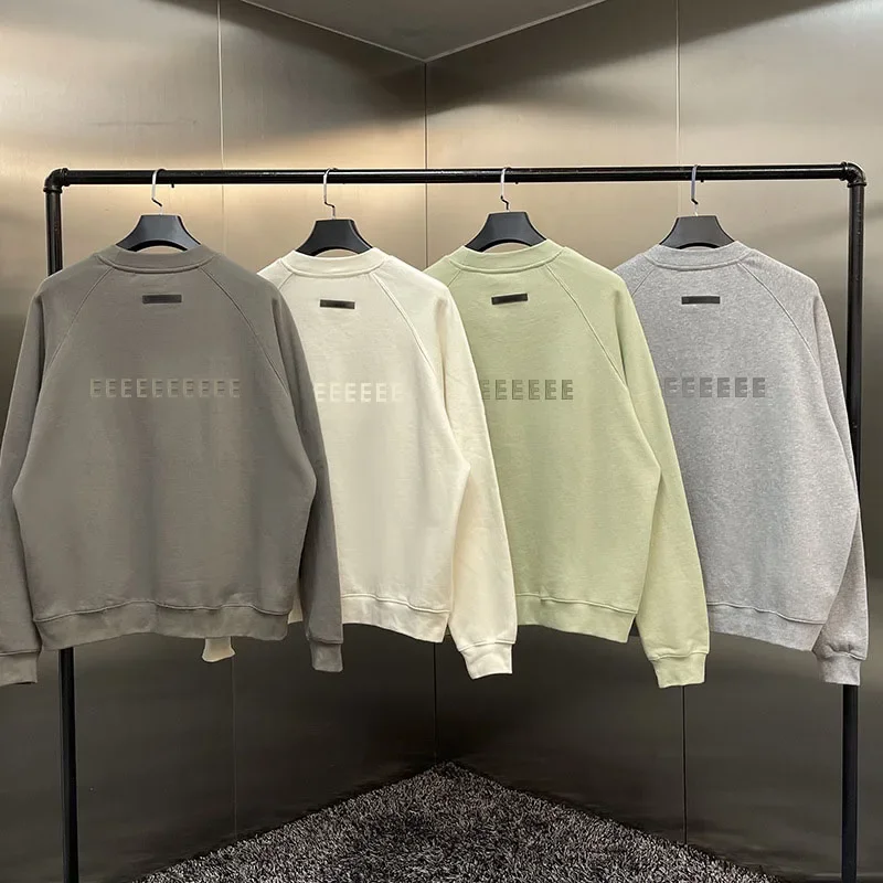 Classic Design Men's Cotton Sweaters Back Two Rows Silicone Letter Logo Sweatshirt Luxury Brand High Street Neutral Loose Hoodie