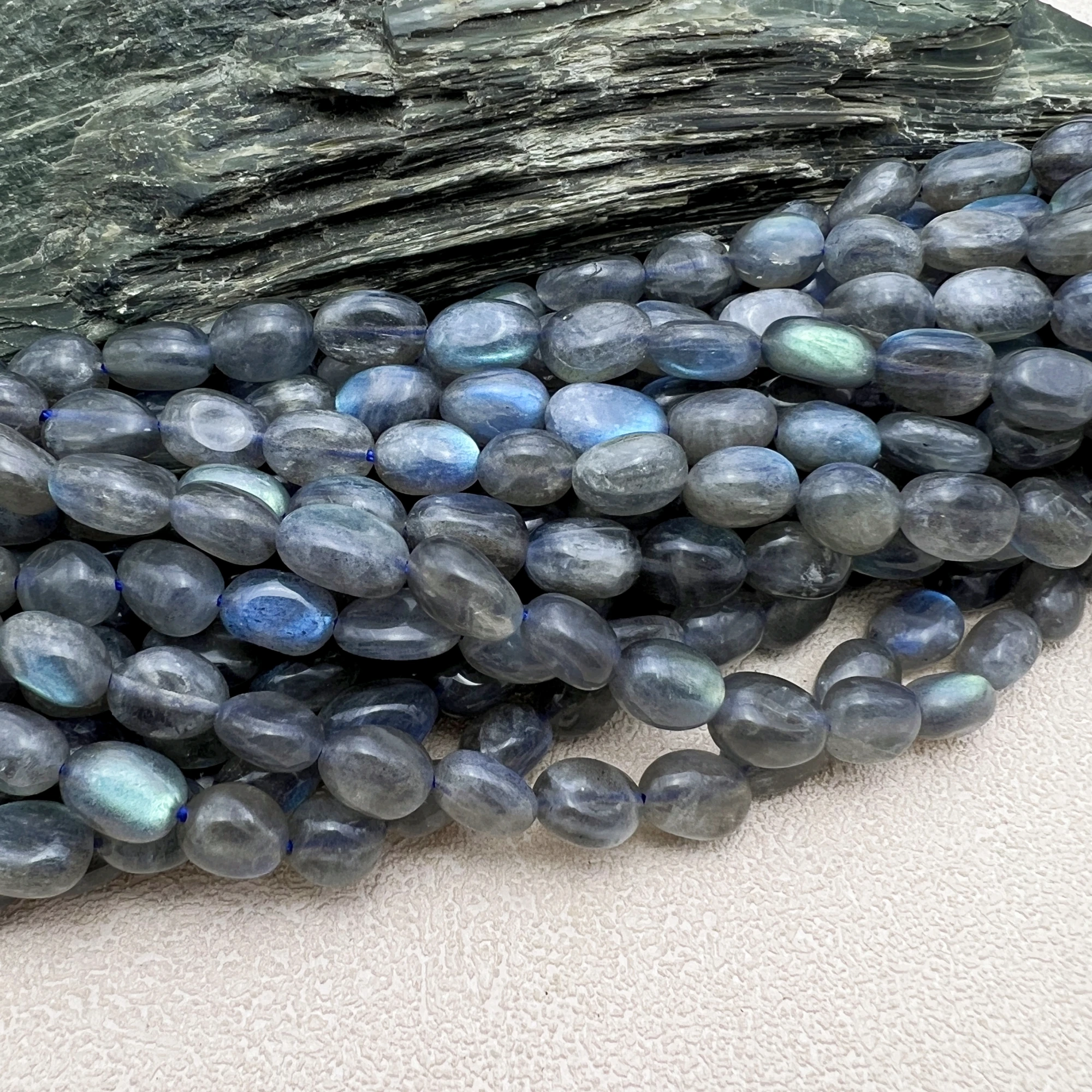 2Strands Irregular Natural Flash Labradorite Gray Moonstone Nugget Loose Beads For DIY Jewelry Making