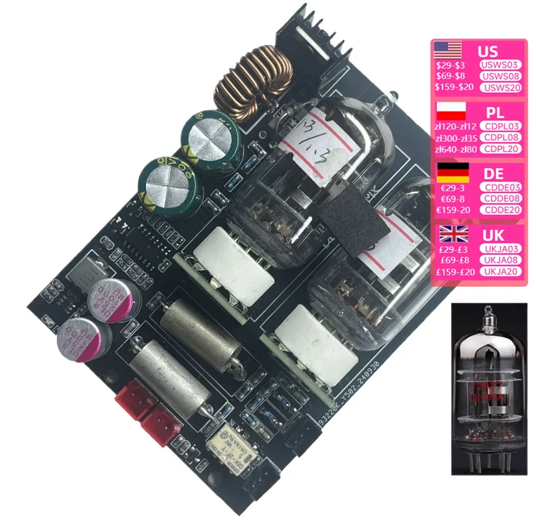 Electronic tube buffer 12V input 12AT7 gallbladder rectifier car modification improves sound quality