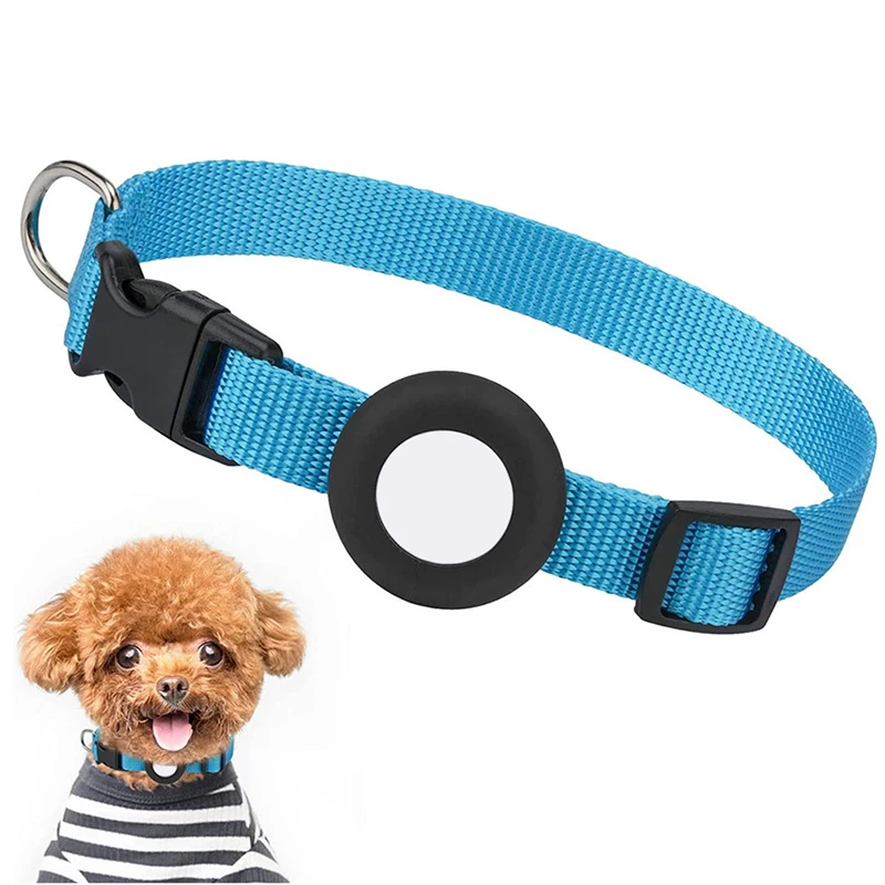 Adjustable Airtag Pet Collar Durable Nylon Cat Dog Collar Anti-lost Pet Necklace For Puppy Medium Large Dog With Airtag Holder