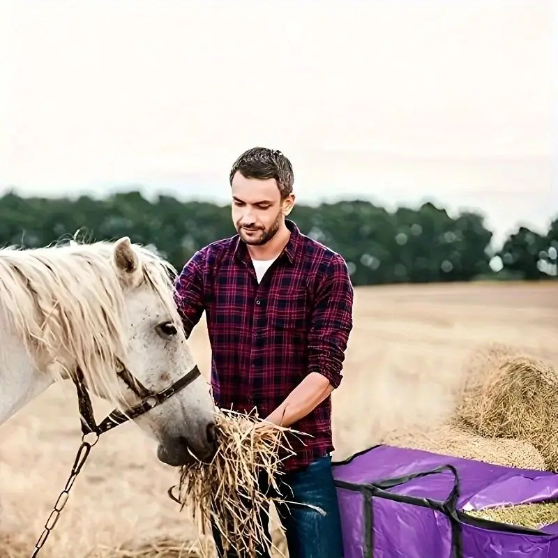 حقيبة تخزين ذات سعة كبيرة على شكل قش الحصان وحقيبة تغذية الماشية #2