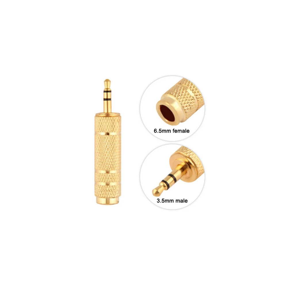 

6.5mm Socket Female to 3.5mm Male Plug Stereo Audio Adapters Jack Converter Microphone Output Adapter Socket Plugs 1/2/5/10PCS