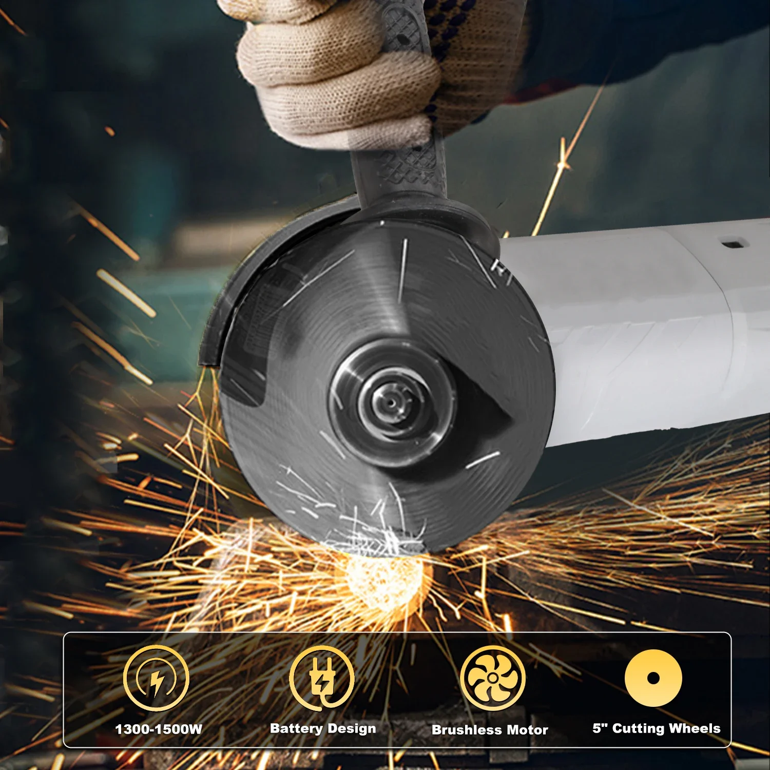 Portable 1200W Cordless Angle Grinder Professional DIY Mini Cutter for Grinding Disc Metal/Wood Local EU Warehouse