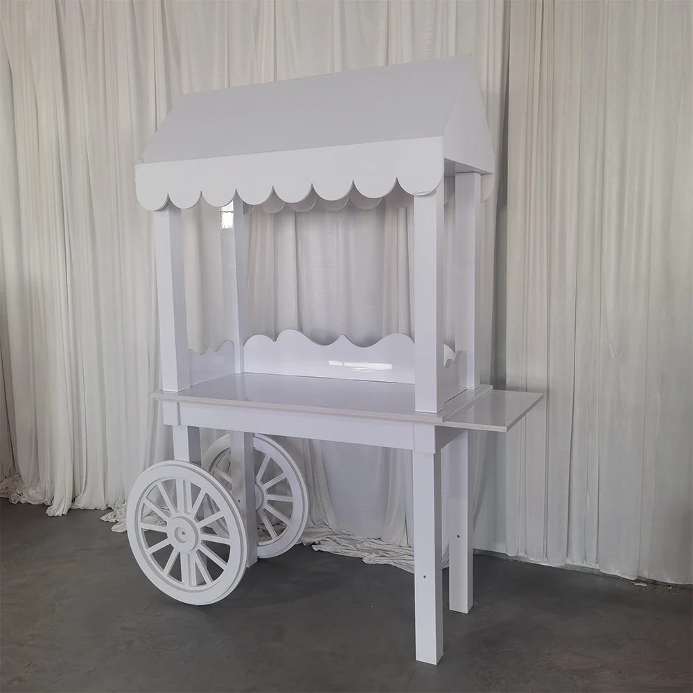 

Fancy Garden Custom Decorate Design Outdoor Flower Wedding Props Dessert Cart For Birthday Party Marriage