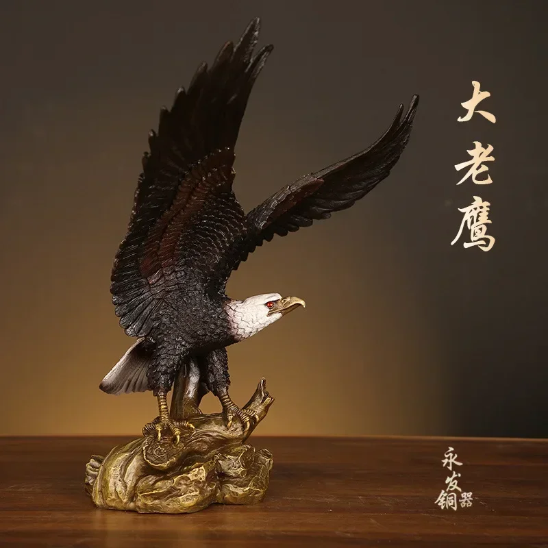 Handmade Original Brass Eagle Ornament Symbolic Decor for Great Ambition and Blessing Stylish Home Accessory and Festival Gift
