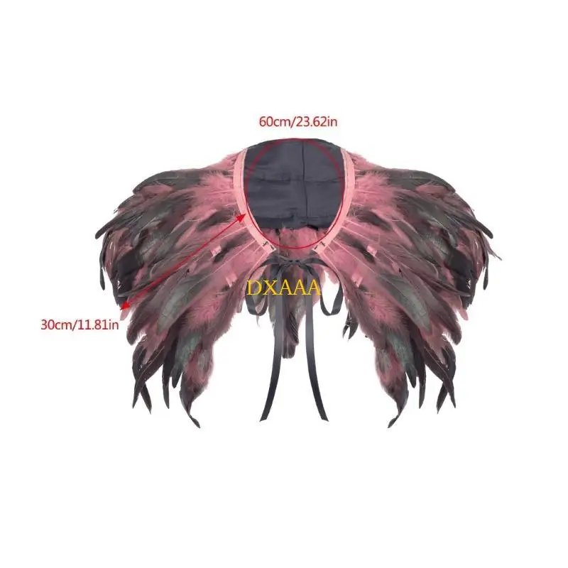 DXAA Colorida envoltura hombro plumas para mujer Cosla cosplay encogimiento hombros para celebraciones cosplay y
