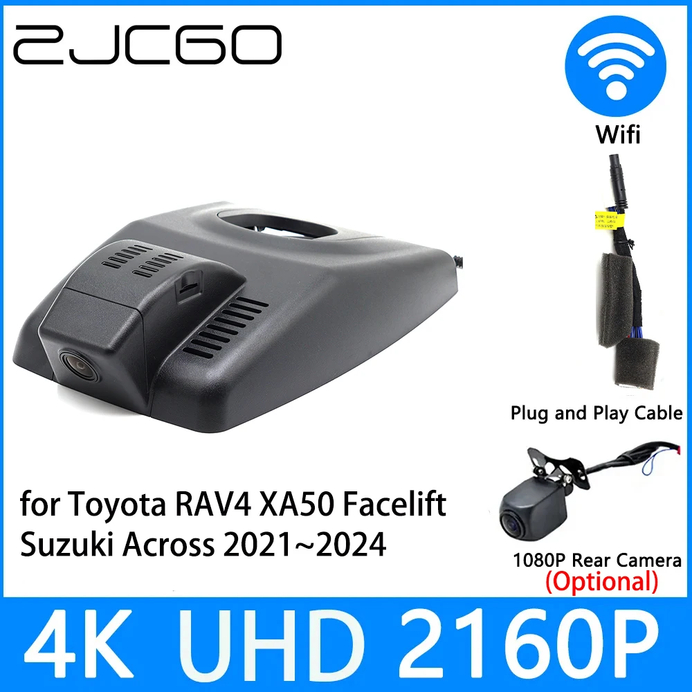 

ZJCGO Dash Cam 4K UHD 2160P Car Video Recorder DVR Night Vision for Toyota RAV4 XA50 Facelift Suzuki Across 2021 2022 2023