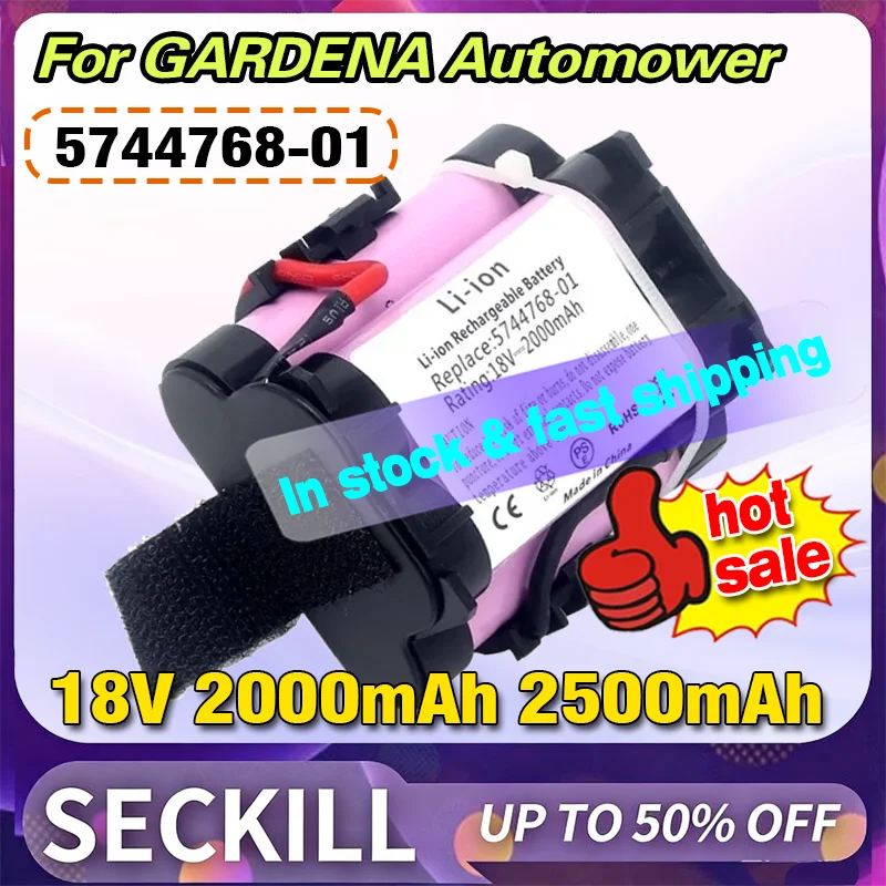 

2000mAh/2500mAh 5744768-01 18V Lawn Mower Battery for GARDENA Automower High-performance Rechargeable Lithium-Ion Battery