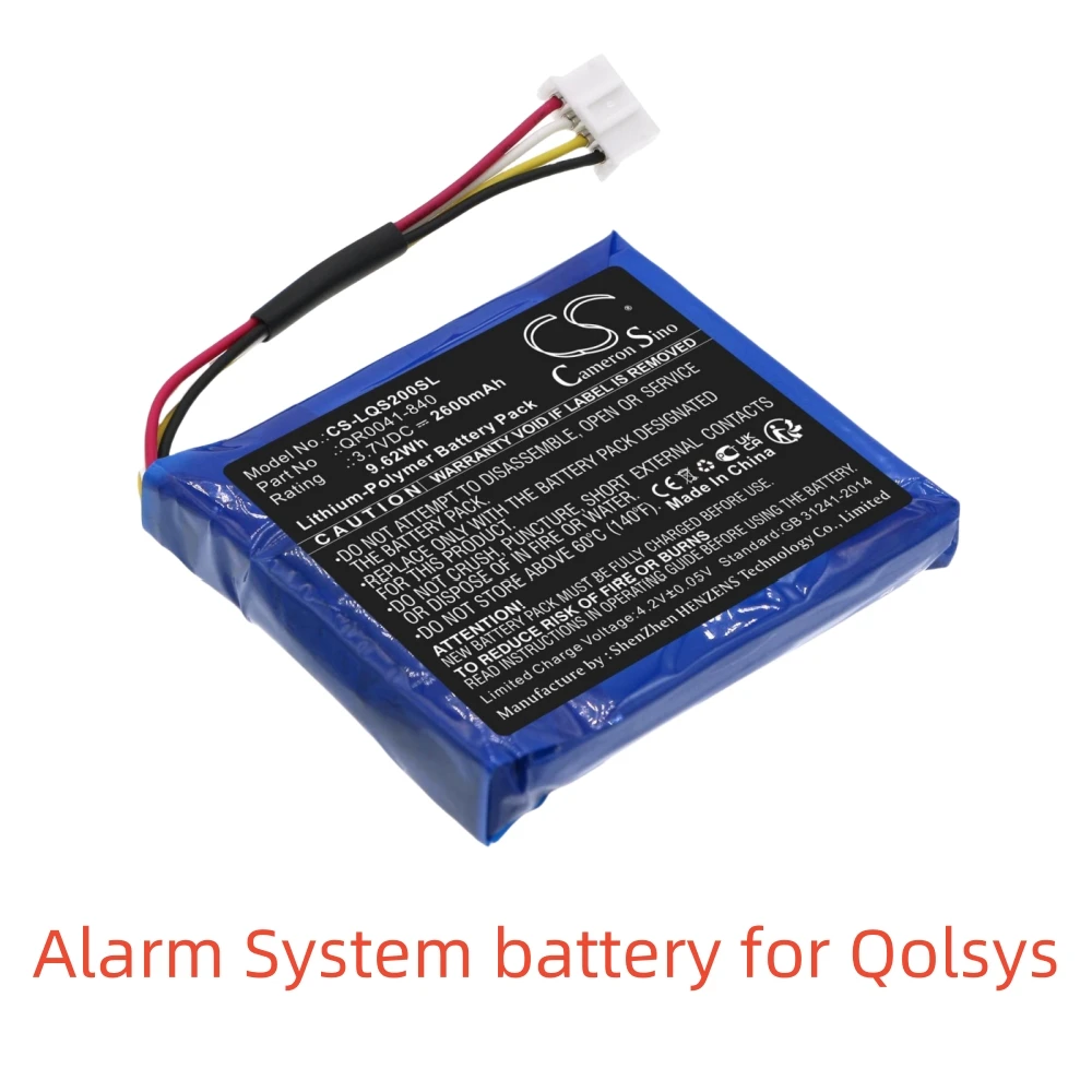 Li-Polymeer Alarmsysteem Batterij Voor Qolsys,3.7V,2600Mah, Iq Paneel 2 Plus Iq Paneel 2 Aanraakpaneel Qs9201 Qs9202, QR0041-840 Vt26