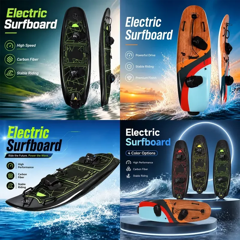 High Speed Electric Surfboard Powerful Drive Jet Surf Board Carbon Fiber Style for Ocean Lake Beach Water Recreation