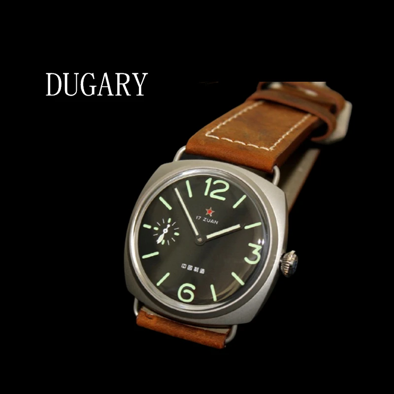 DUGARY China Aviation Chronograph mechanical watch1963 For Men Brand Pilot Waterproof Canvas Fashion Unique Military Male Watch