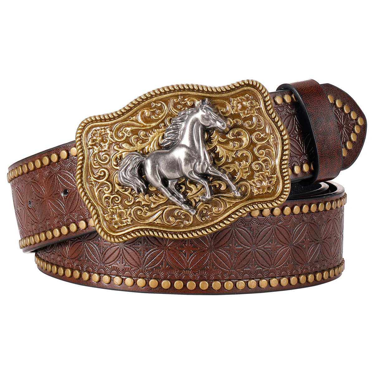 Fashionable Trend 2024 Versatile Retro New Men's Belt, Waist Belt, Plate Buckle Trendy Personalized Casual Cowhide Pants Belt Gi