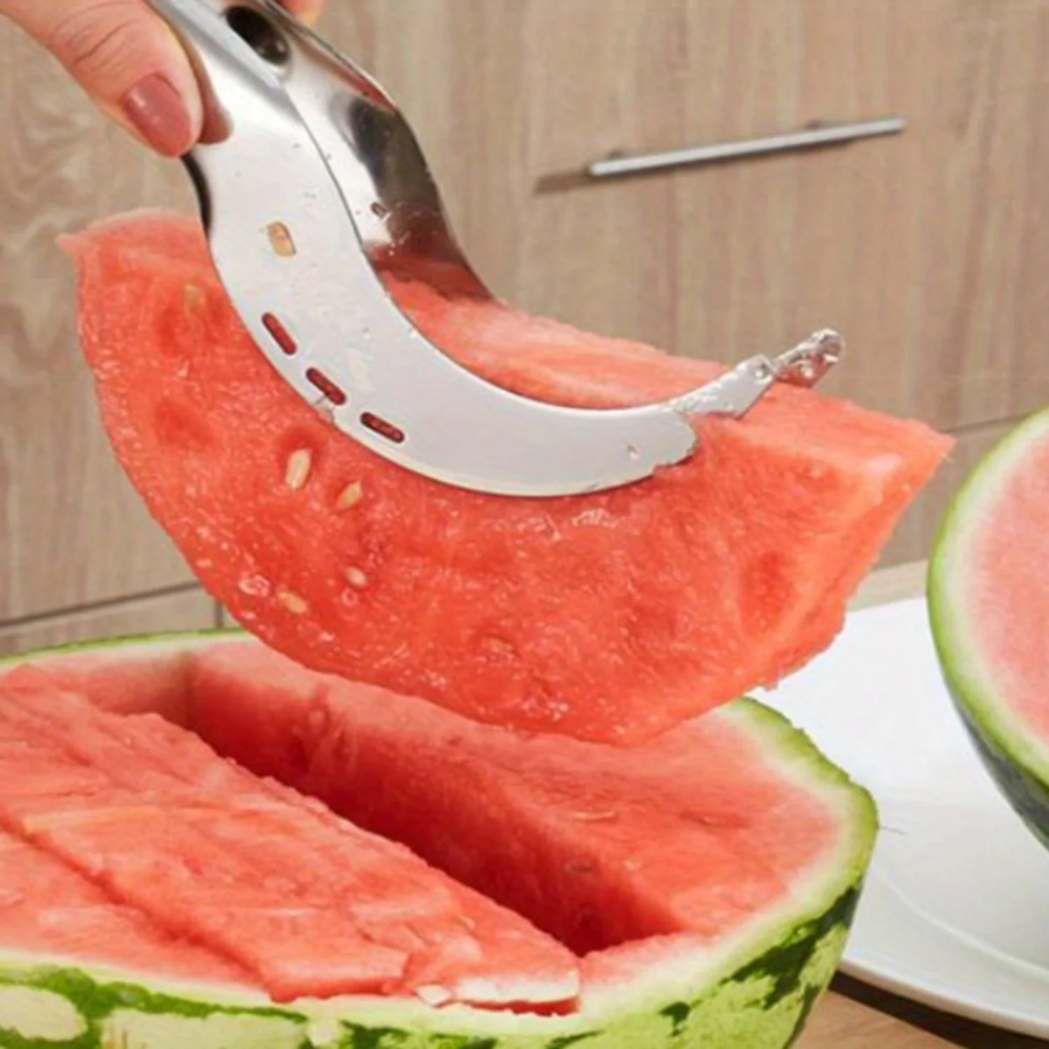 

Stainless Steel Watermelon Slicer Corer Set - Fruit & Vegetable Kitchen Tools for Easy Slicing and Serving