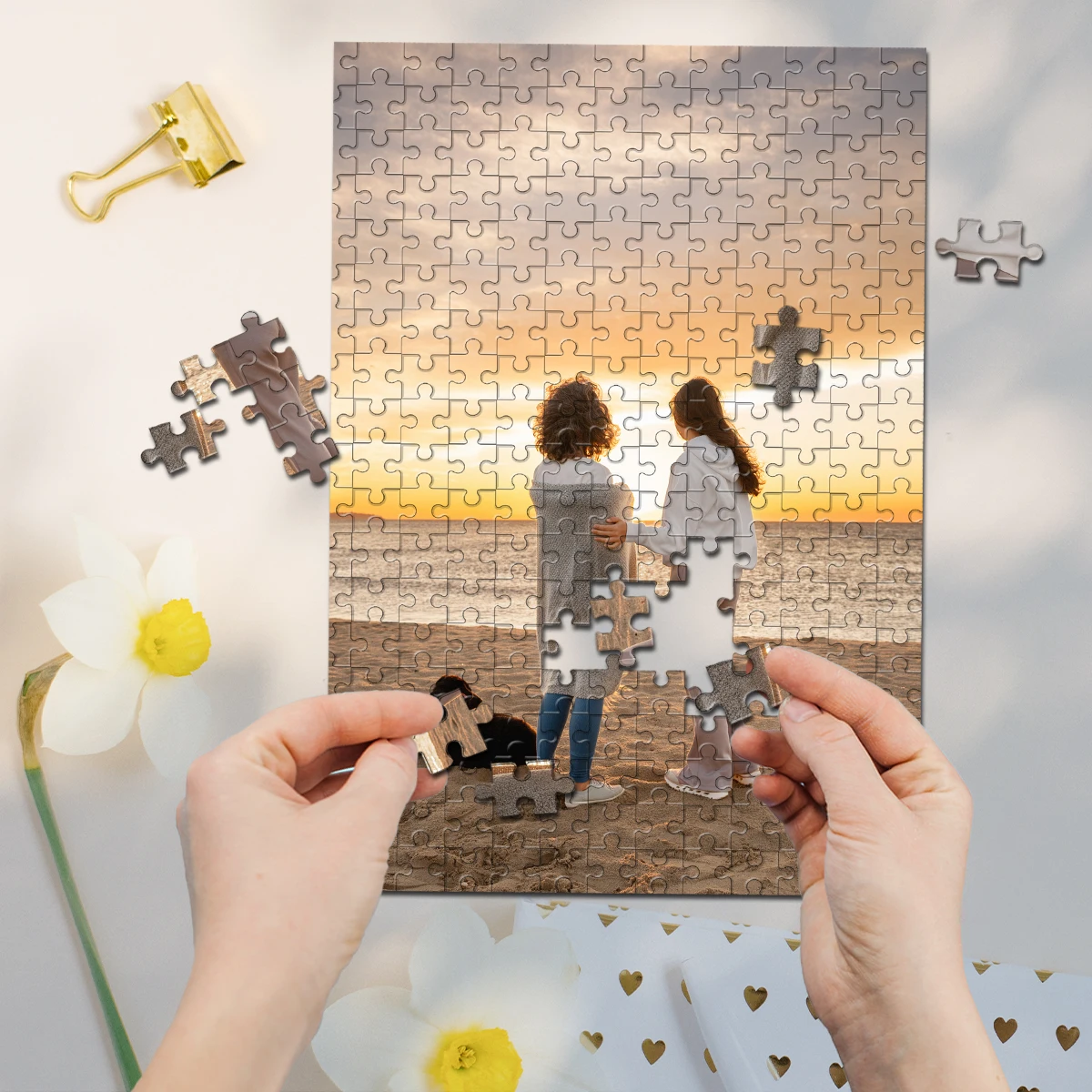 35/300/500/1000pcs Personalized Custom Photo Puzzle family photo Father's Day Back To School Halloween Christmas New Year
