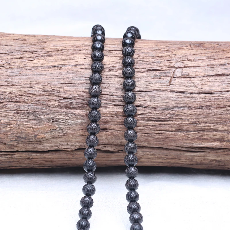 Lucky Ebony Bracelet 108 Buddha Beads 8mm Lotus Bead Fashion Accessories Unisex Mala Elastic Bangle Necklace