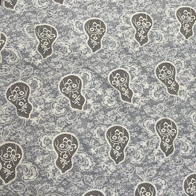

3D gourd floral hollow embroidery lace small floral mesh jacquard fabric for clothing tablecloths curtains designer fabric