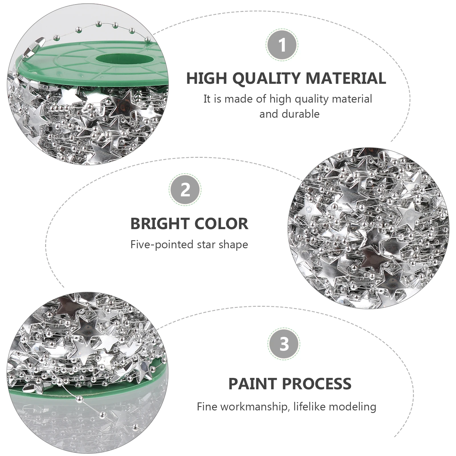 

1 Roll Pentagram Shaped Bead Chain Ribbon Bright Color Gift Wrap Party Decoration Wedding Valentine DIY Bead Chain