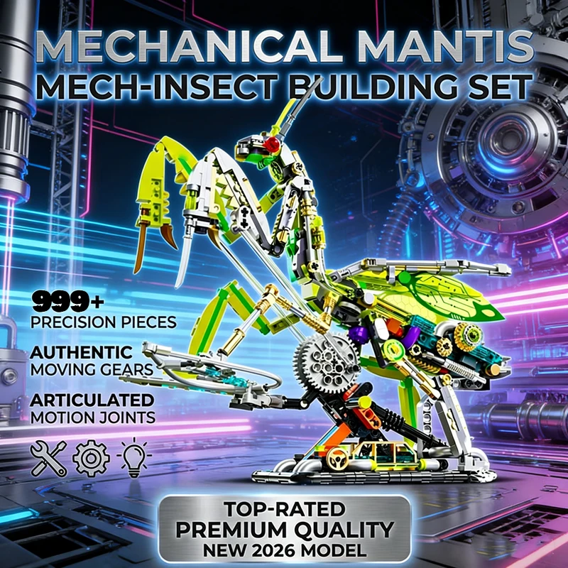 

Mantis Building Blocks Semi-mechanical Science Brick Teaching Toys DIY Assembly Model Desktop Home Decor Toys forAdult Gifts