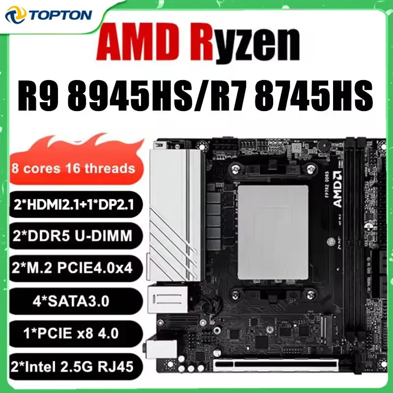 لوحة رئيسية للألعاب Topton N17 NAS AMD Ryzen 9 8945HS 7940HS R7 8745HS 7840HS لوحة أم لجدار الحماية 4 * SATA 2 * NVMe PCIEx8 2 * 2.5G LAN #1