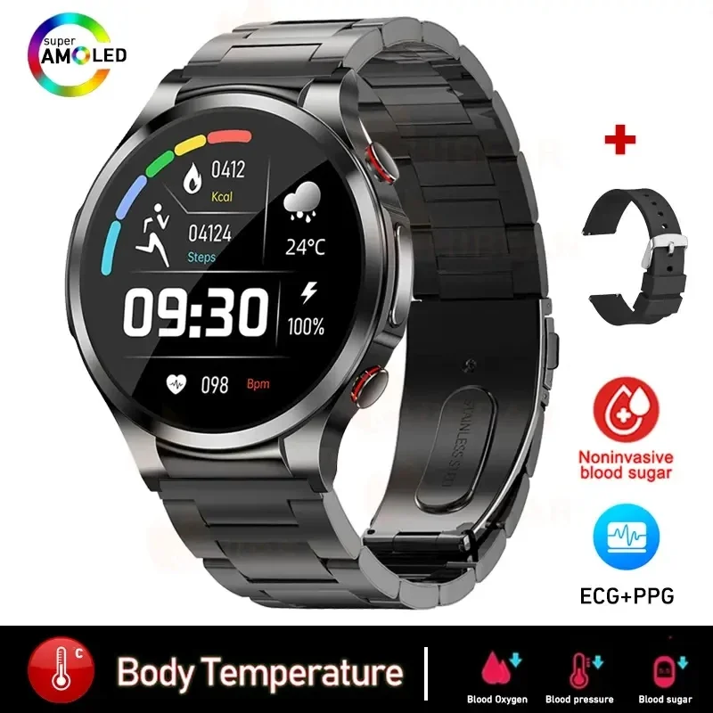 New Blue tooth Dial Call Sleep Monitor PPG ECG Monitoring Smartwatch 2023 Round Smart Watch Waterproof