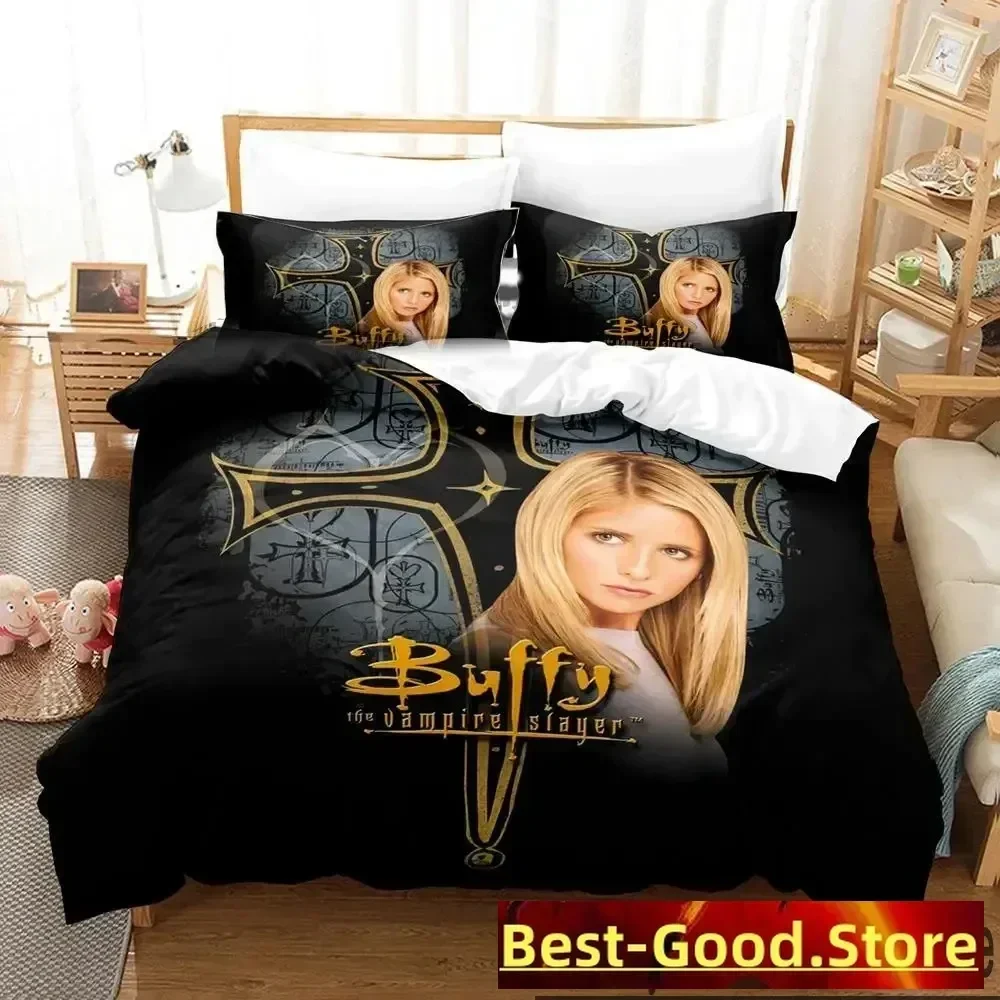 

3D Buffy the Vampire Slayer Bedding Set Duvet Cover Sheet Printed Bed Set Pillowcase Bed Full Queen King Size Comforter Bedroom