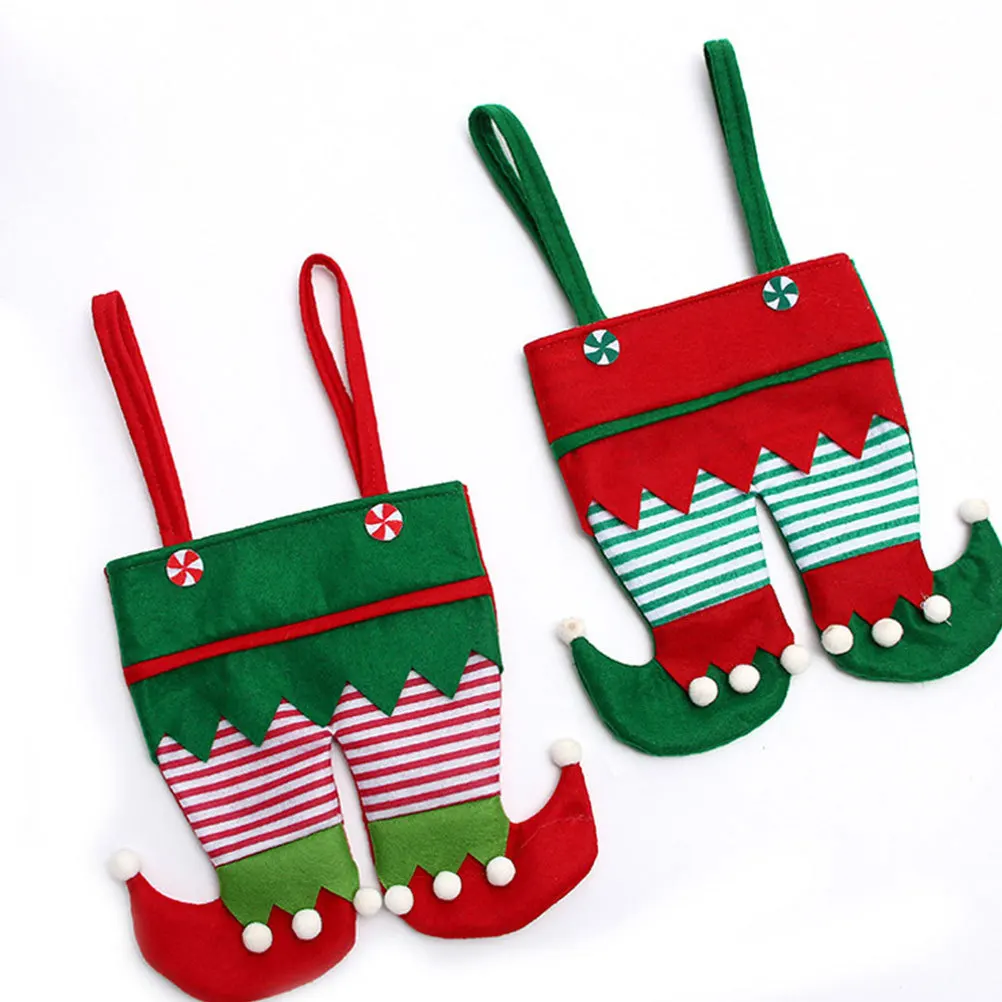 

Red Socks Christmas Gift Tote For Party Favors Holiday Decoration Sock Wine Bag Portable Gift Bag Red Wine Storage