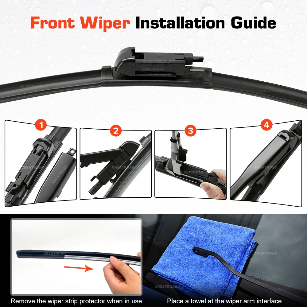 Silicone Wiper Blades Fit For SAAB 9-3 9-3X 2007-2012 Coated Silent HD Wear-Resistant Car Windshield Wipers 23"+23" view 2