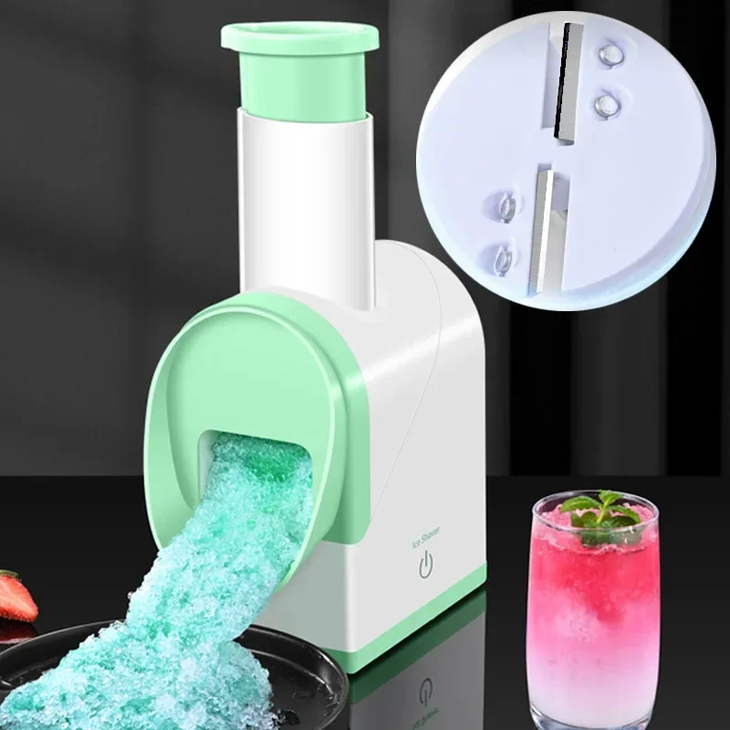 Fast shaved ice machine summer fresh ice crusher milk tea snowflake smoothie high-power double-knife ice cutter